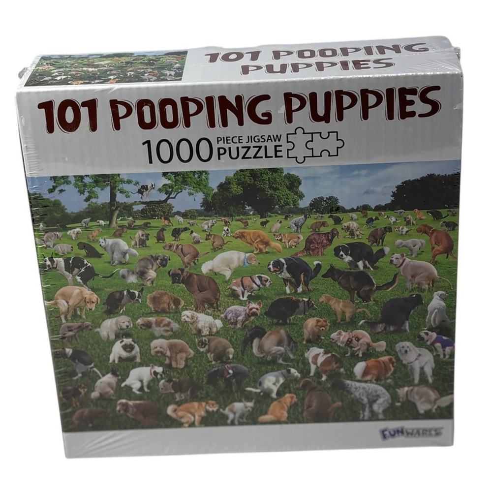 101 Pooping Puppies 1000‎ Pc Jigsaw Puzzle Gag White Elephant Gift NEW Sealed